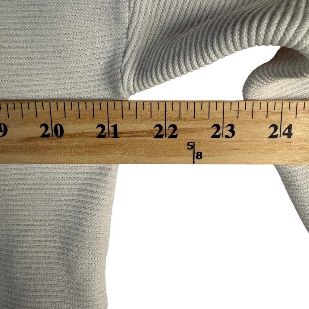J.Crew Women's S Cream‎ Cotton Blend Sweater Button Sleeve Minimalist Coastal - Picture 6 of 7